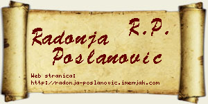 Radonja Poslanović vizit kartica